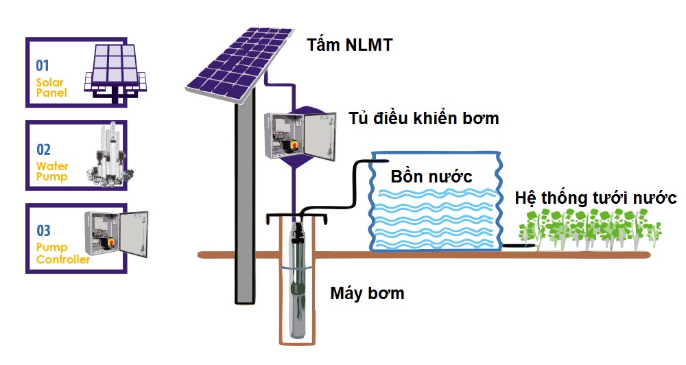 Hệ thống bơm nước NLMT